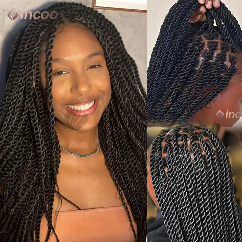 40" Full Lace Frontal Wigs Synthetic Braided Wigs
