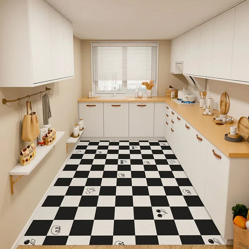 Kitchen Floor Mat Vinyl Carpet Pvc Leather Mats Waterproof Oil-proof
