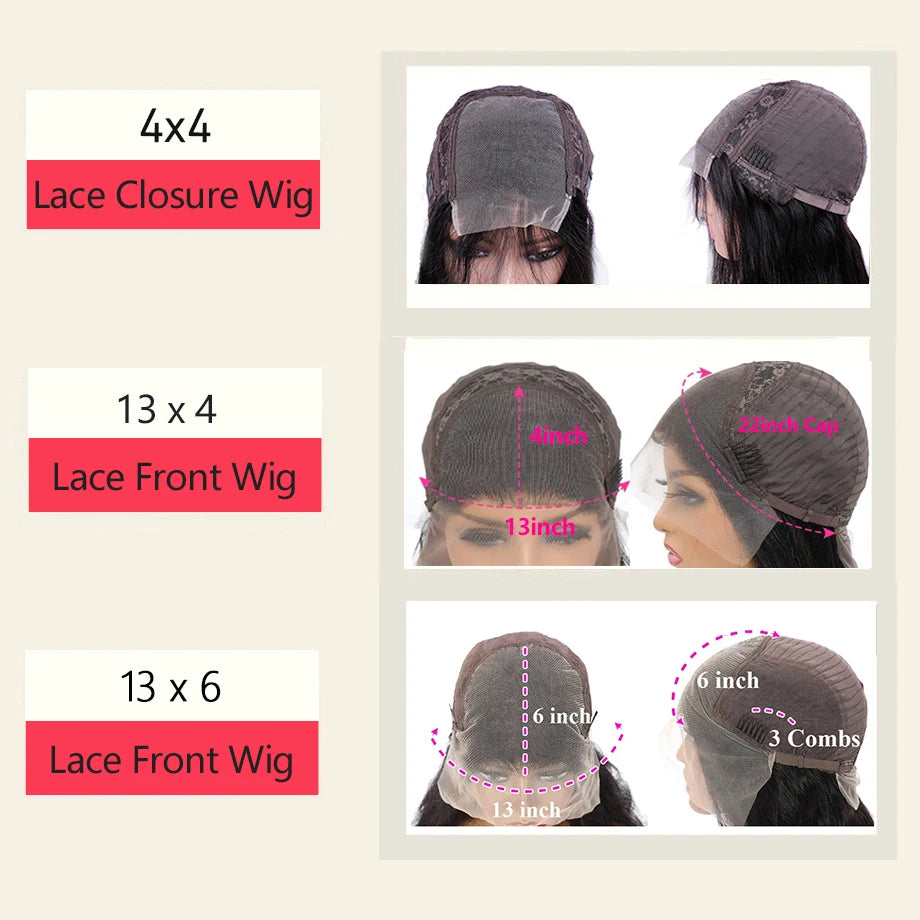 Deep Wave Wig Frontal 3x6 Lace 13x4 Curly Lace Front Human Hair