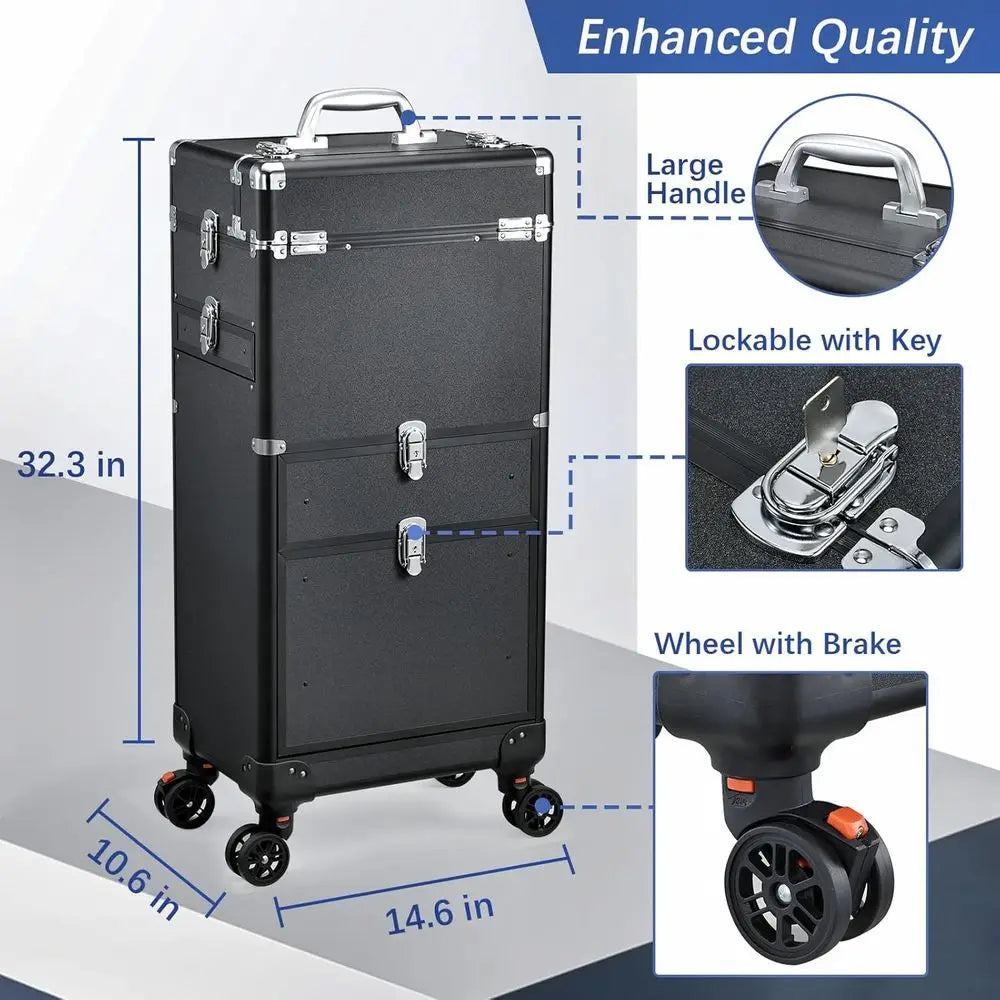 Portable Stylist Cart with 4 Drawers, Rolling Salon Station for Hair & Makeup Services