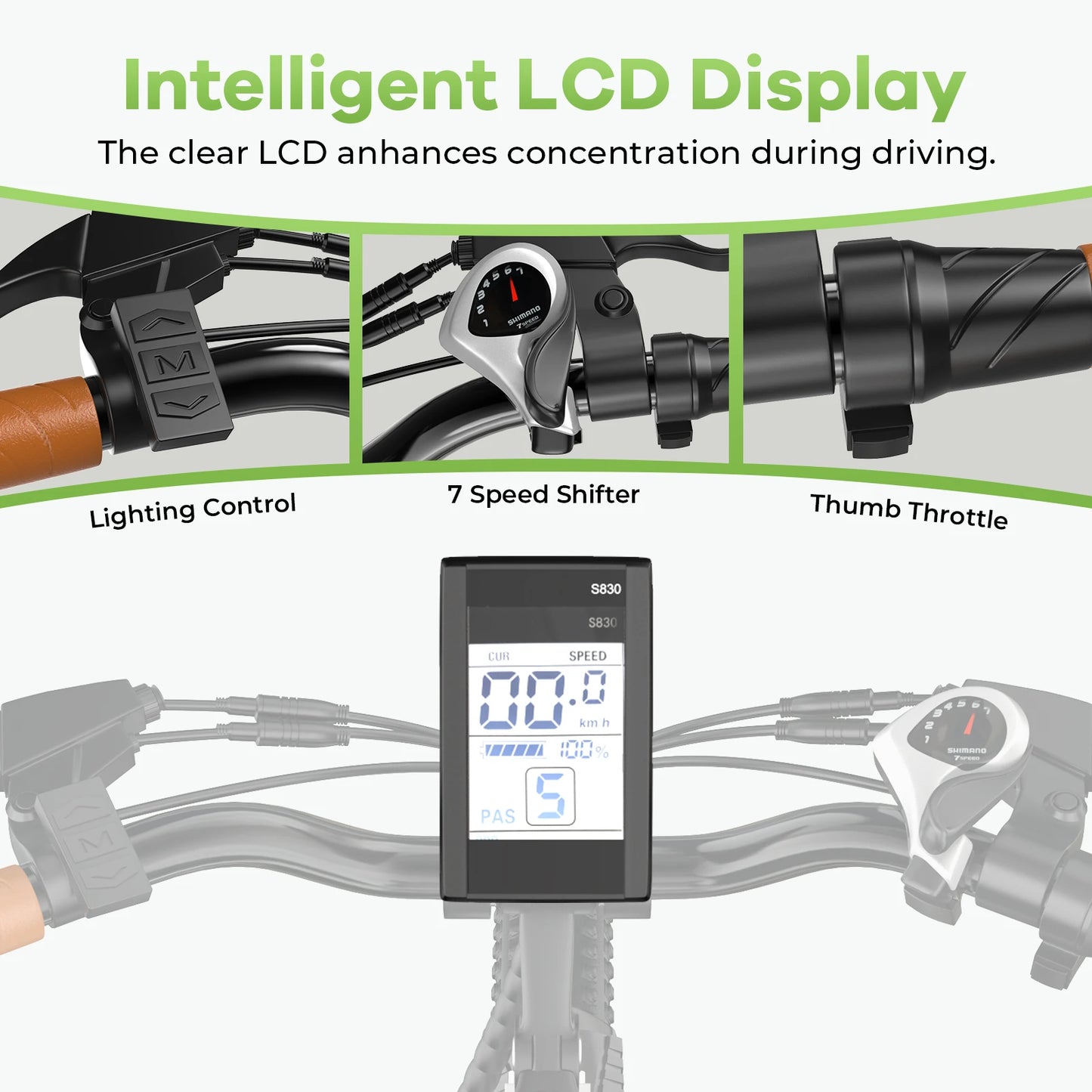 26" Step-Thru Electric Bike for Adult,1000w Peak Motor 80Miles Range,
