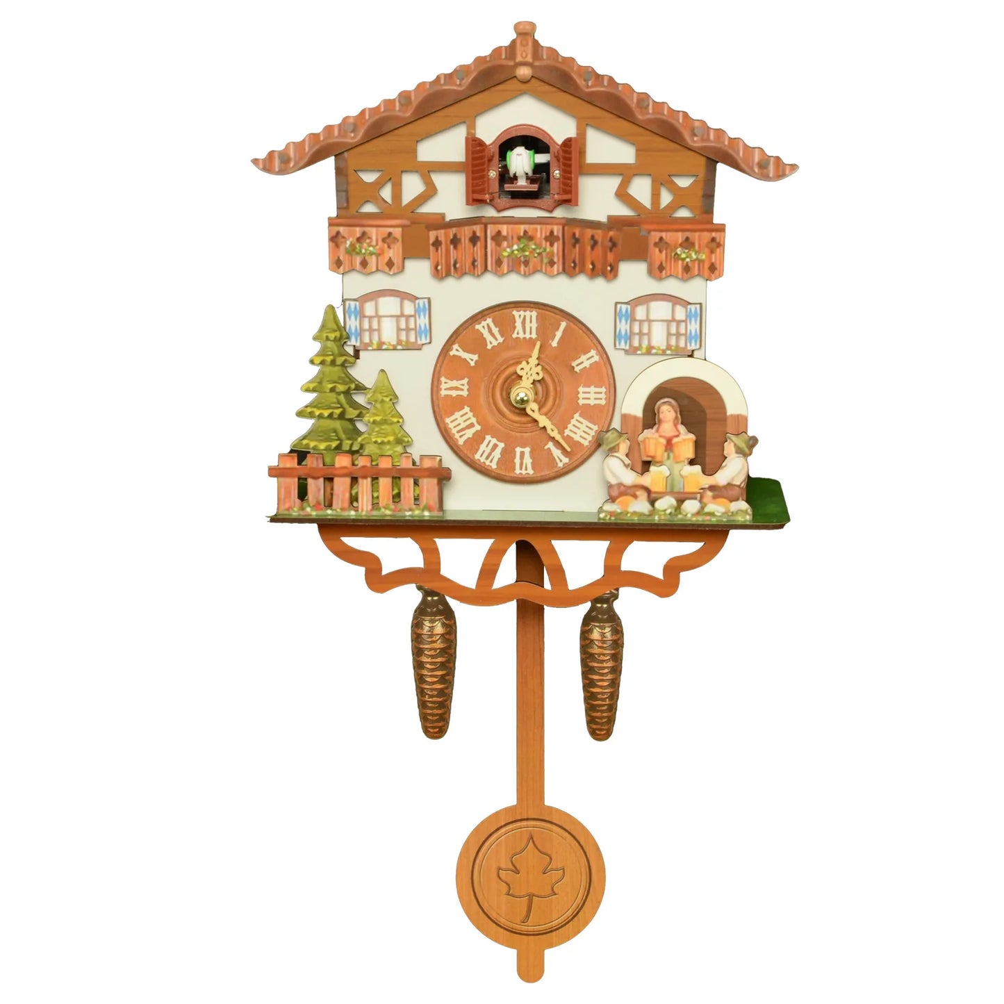 Vintage Cuckoo Wall Clock with Bird Chime Wall Watch Mechanism for Living Room