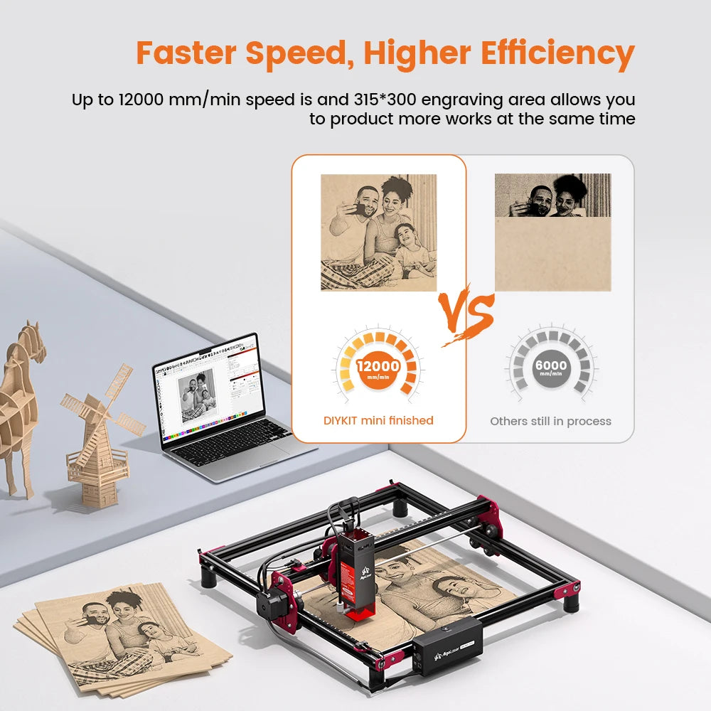 DIY KIT Mini 10W Laser Engraver Cutter For Beginner Table Woodworking