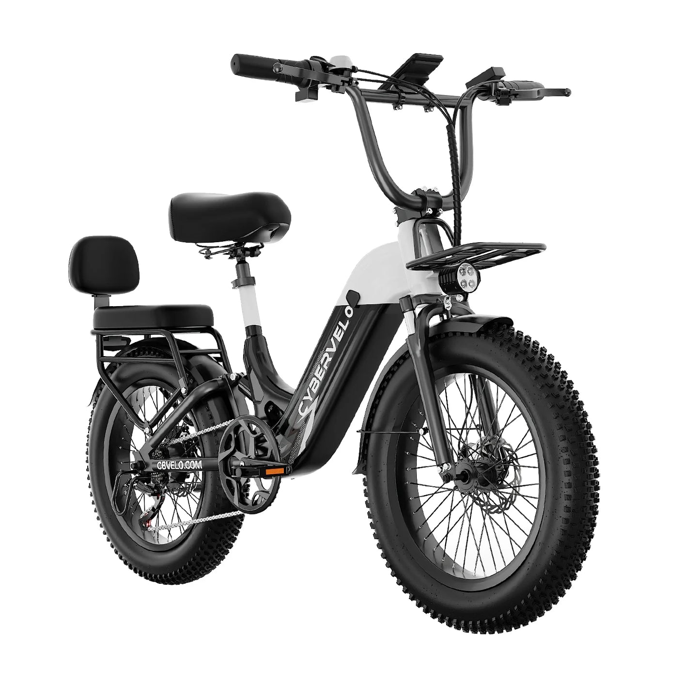 Step-Thru Electric Bike for Adults and Youths,  30+MPH, 20" Fat Tire 7-Speed