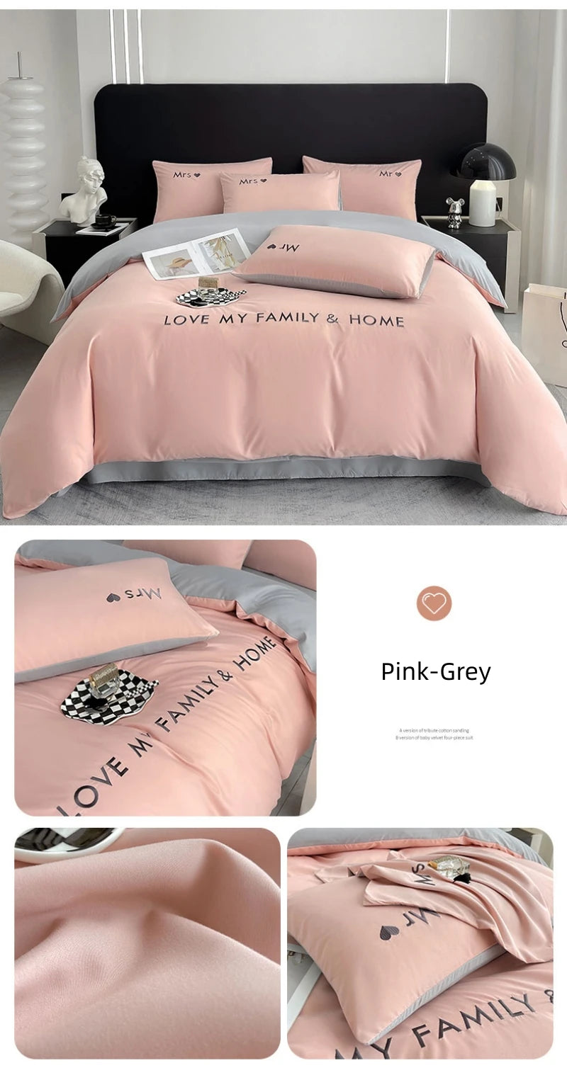 Nordic Luxury Egyptian Cotton Bedding Set King Queen Double Twin Size