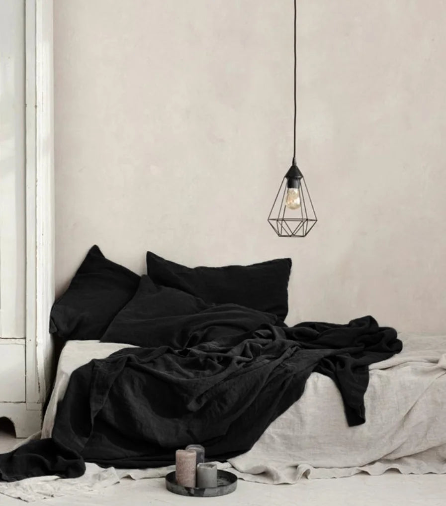 1Piece Washed French Bed linens Pure linen 100% Bedsheets Stone