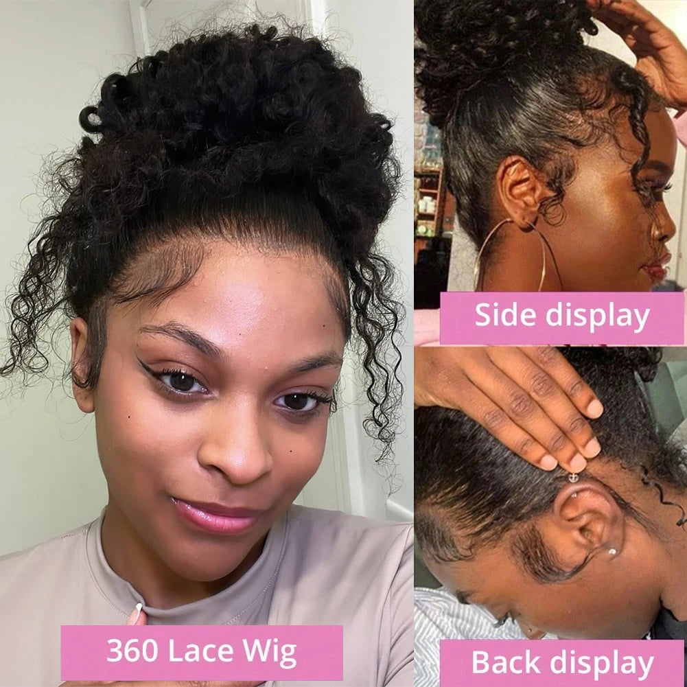 360 HD Full Lace Curly Wigs Human Hair Pre plucked 13x6 13x4 Lace Frontal Wig