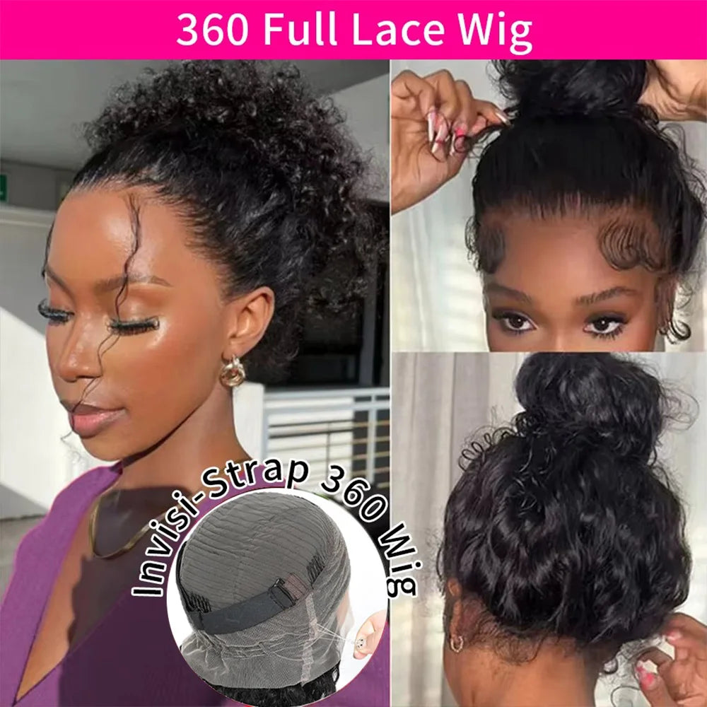 360 HD Full Lace Curly Wigs Human Hair Pre plucked 13x6 13x4 Lace Frontal Wig