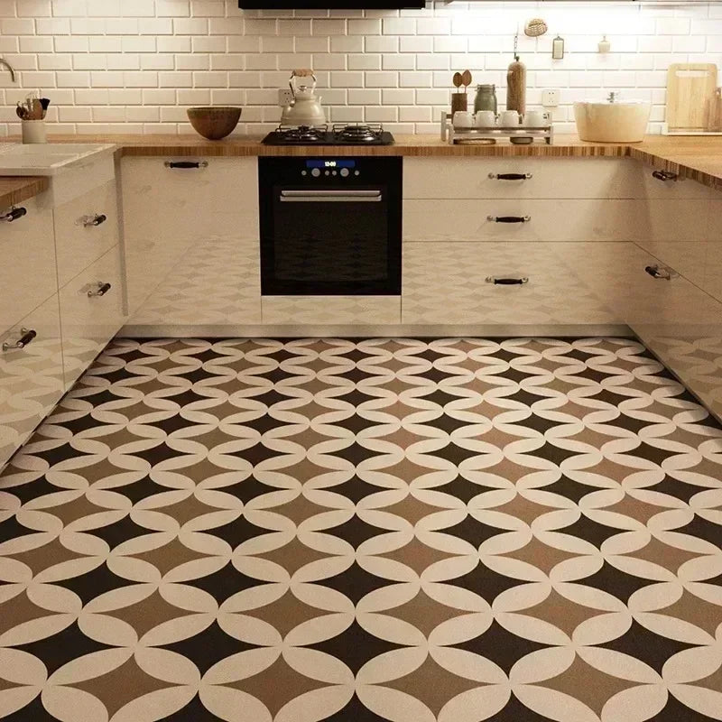 Kitchen Carpet Anti-fouling Oil-proof Grid Floor Mat Scrubbable