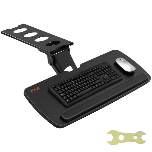 Keyboard Tray under Desk Adjustable Height and Angle Keyboard Tray Slide