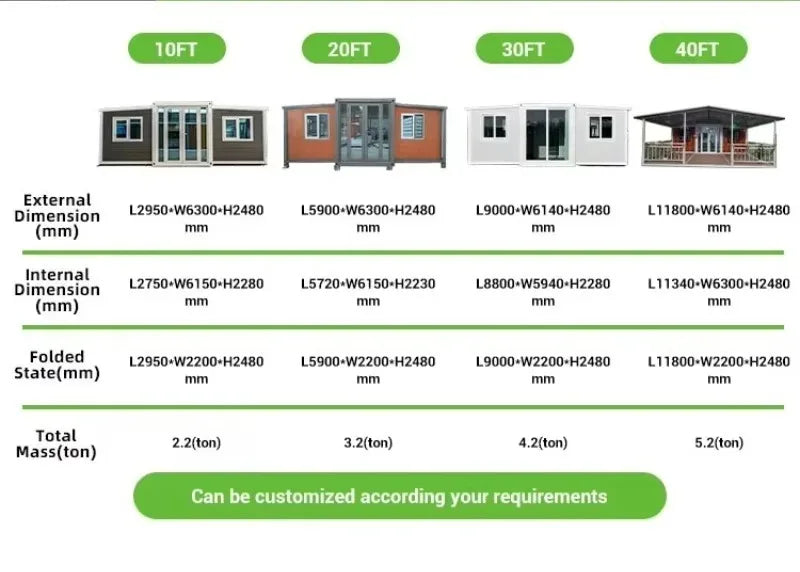 Container Shelter Foldable Prefabricated House for Camp Office Staff Accommodation and Guest Room Customized