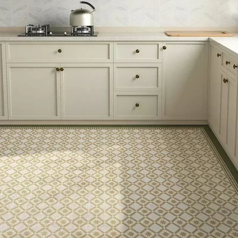 Kitchen Carpet Anti-fouling Oil-proof Grid Floor Mat Scrubbable