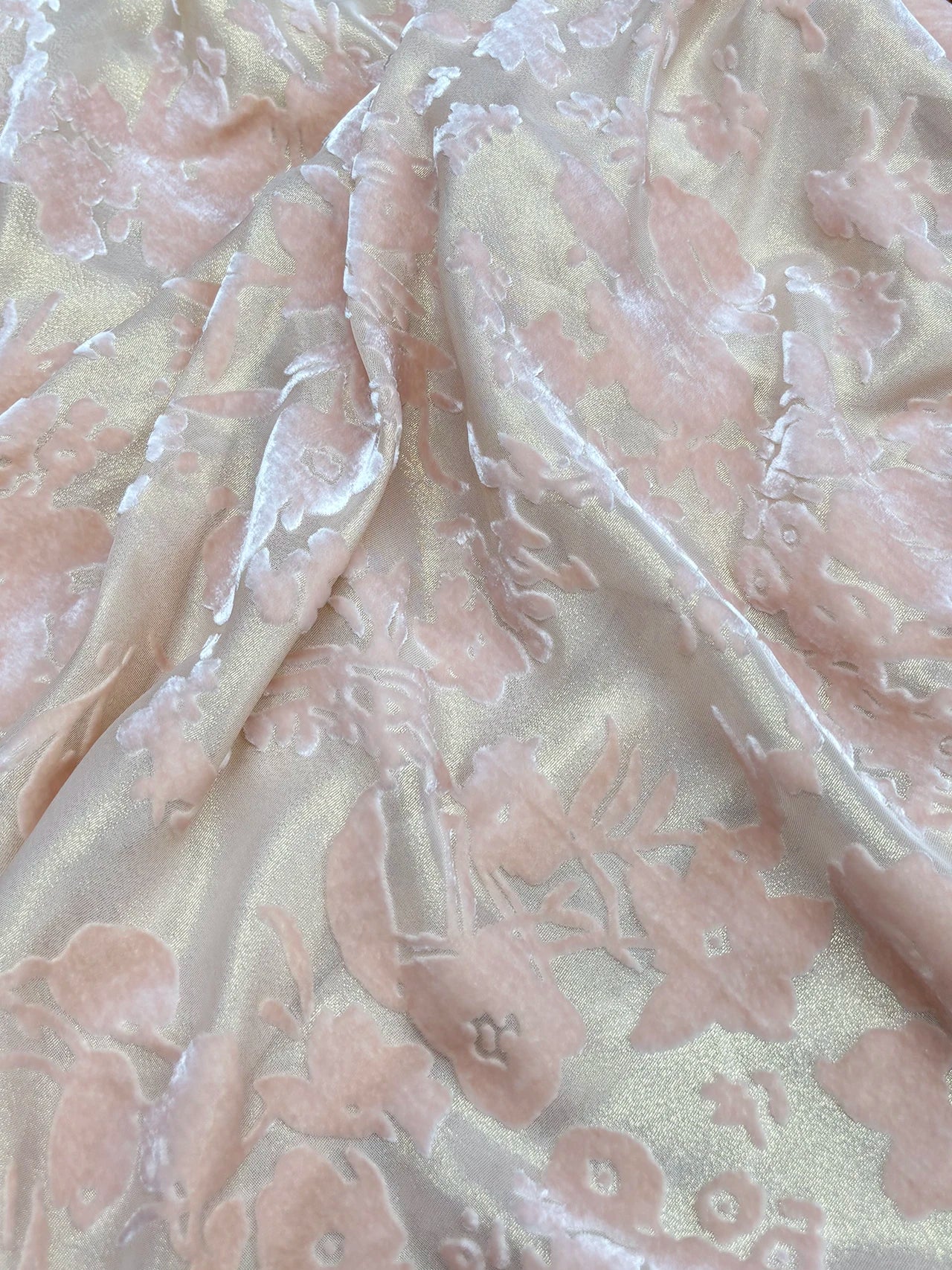 Flower Silk Velvet Silk Fabric Mulberry Burnt Flower Flocking Jacquard