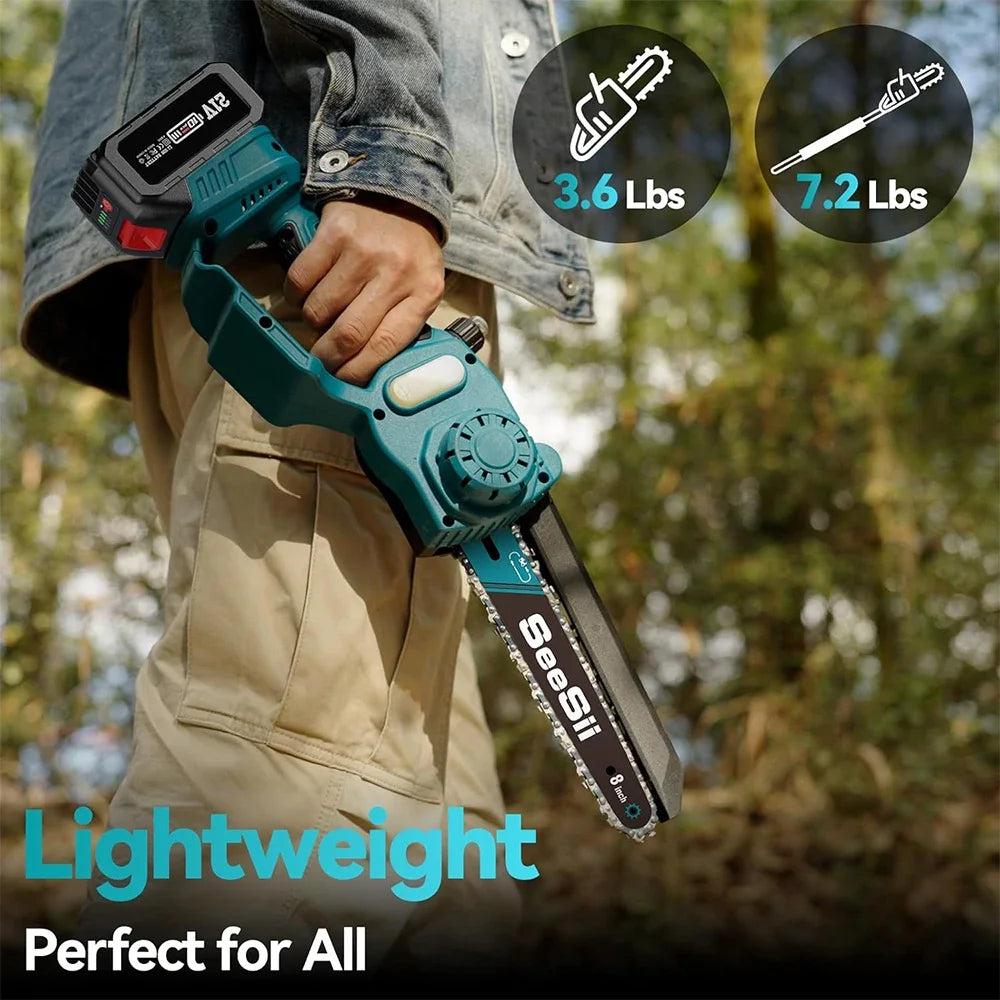 2 in 1 Cordless 6" 8'' Pole Saw Mini Chainsaw Power Electric Pole saw Chain Saw