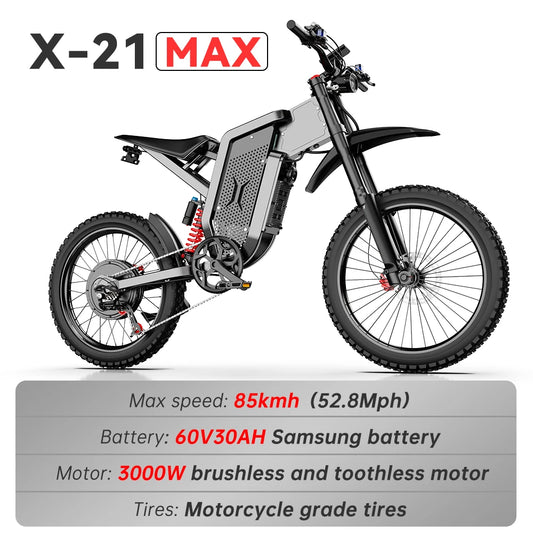 Electric Motorcycles 3000W Brushless Gearless Motors Lithium Battery Speed 85Kmh