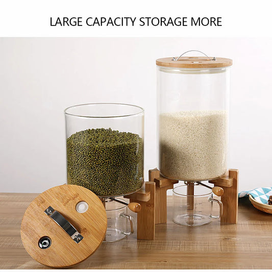 Flour And Cereal  Rice Dispenser Creative Glass Food Storge