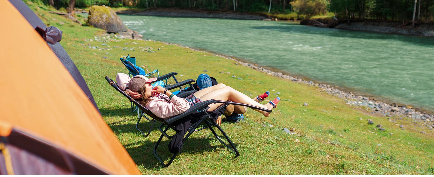 Zero Gravity Set of 2 Portable Recliner Camping Patio Out door