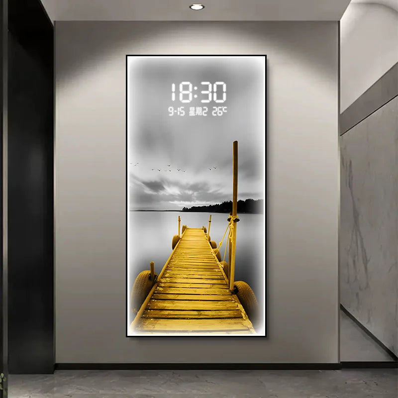 Modern Display Wall Watch Clock Premium Electronic Bedroom Luxury Wall Clock Large Classic