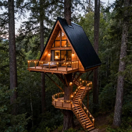 Modern Triangle A Frame House Prefabricated Tiny Cabin Portable Modular Wooden Villa Outdoor Living Home