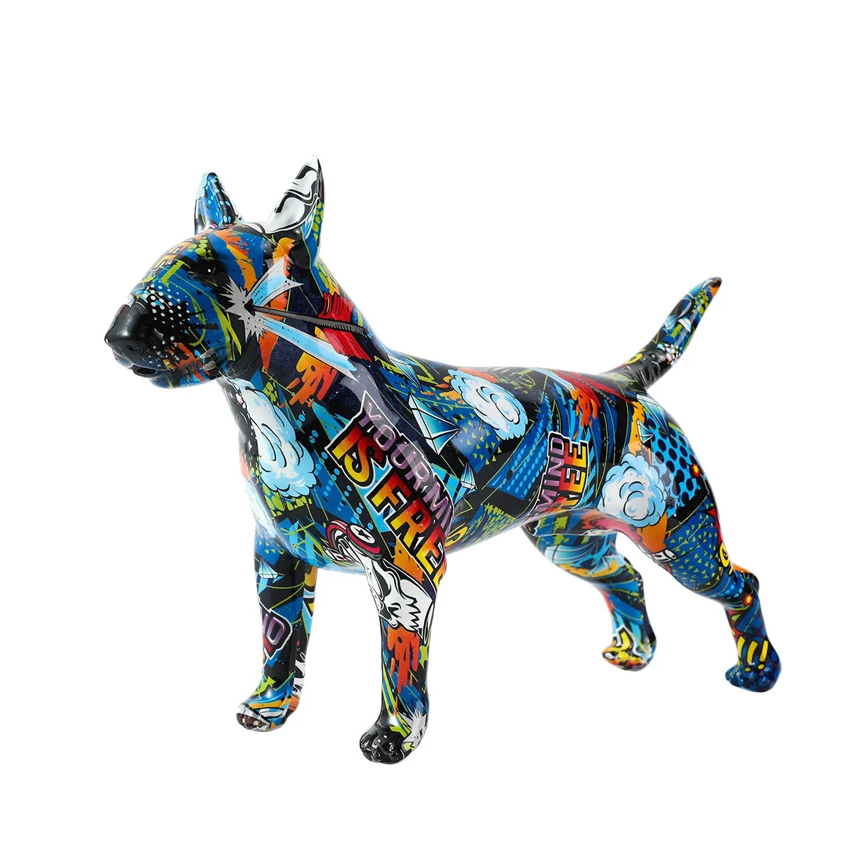 Colorful Bull Terrier Small Resin Pet Dog