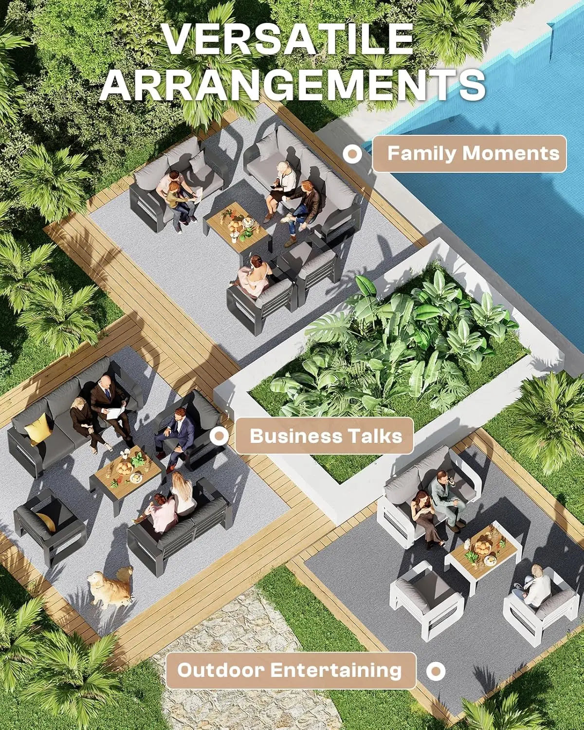 4pc Aluminum Patio Conversation Set