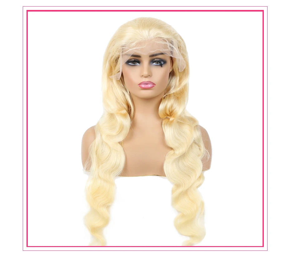 Honey Blonde 360 Full Lace Wig Human Hair Pre Plucked Hd Body Wave Long 613 13x4 Lace Front
