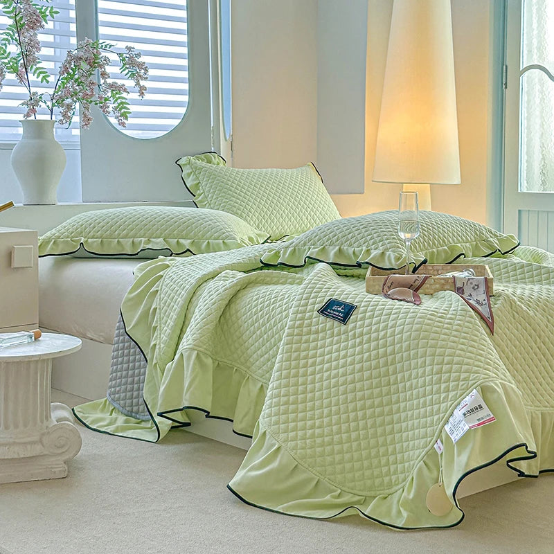 1pc Quilted Bed Cover or 3pcs Bedspread Set For Four Season,