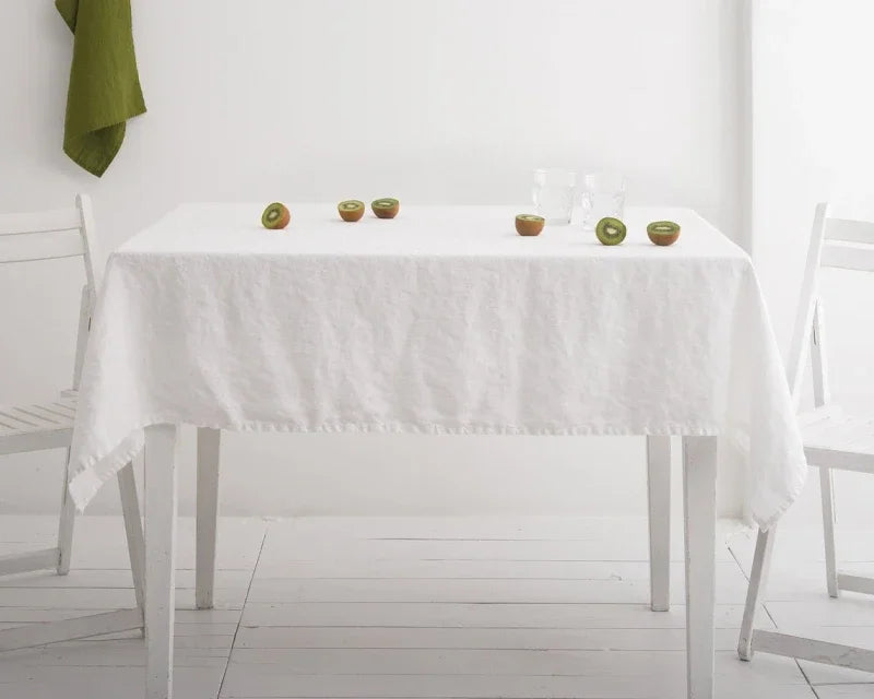 100% Pure Linen Solid Color Table Cover, Natural Fabric Tablecloth