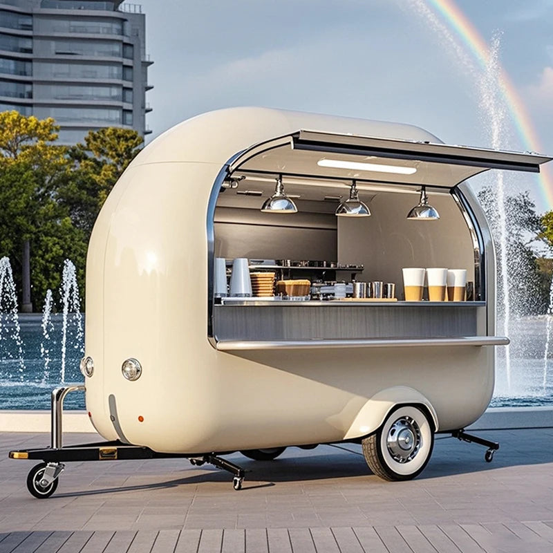 Small Mobile Food Truck with Fully Equipped Kitchen Pizza Concession Fast Food Van Trailer for Sale for Snacks Candies Chips