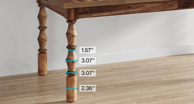 62” Wood Patio Table for 4-6 People, Farmhouse Large Indoor