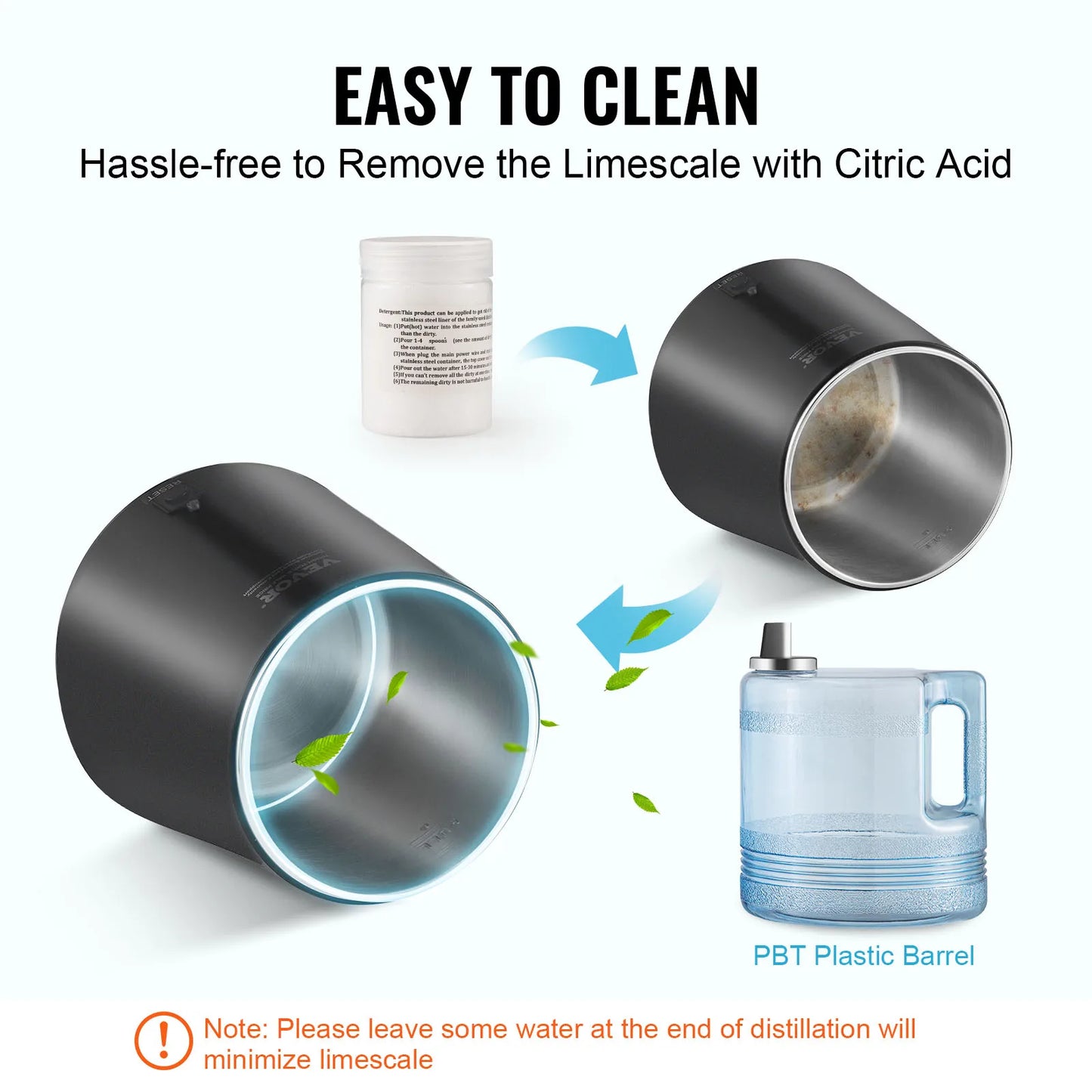 Water Distiller 4L 1.05 Gallon Pure Water Purifier