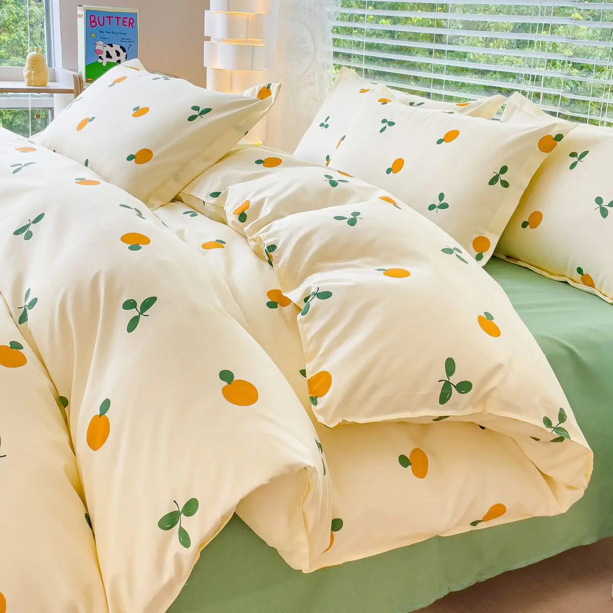 Bedding Set Cover Pillowcase Flat Sheet Single Twin Queen Size Bed Linens
