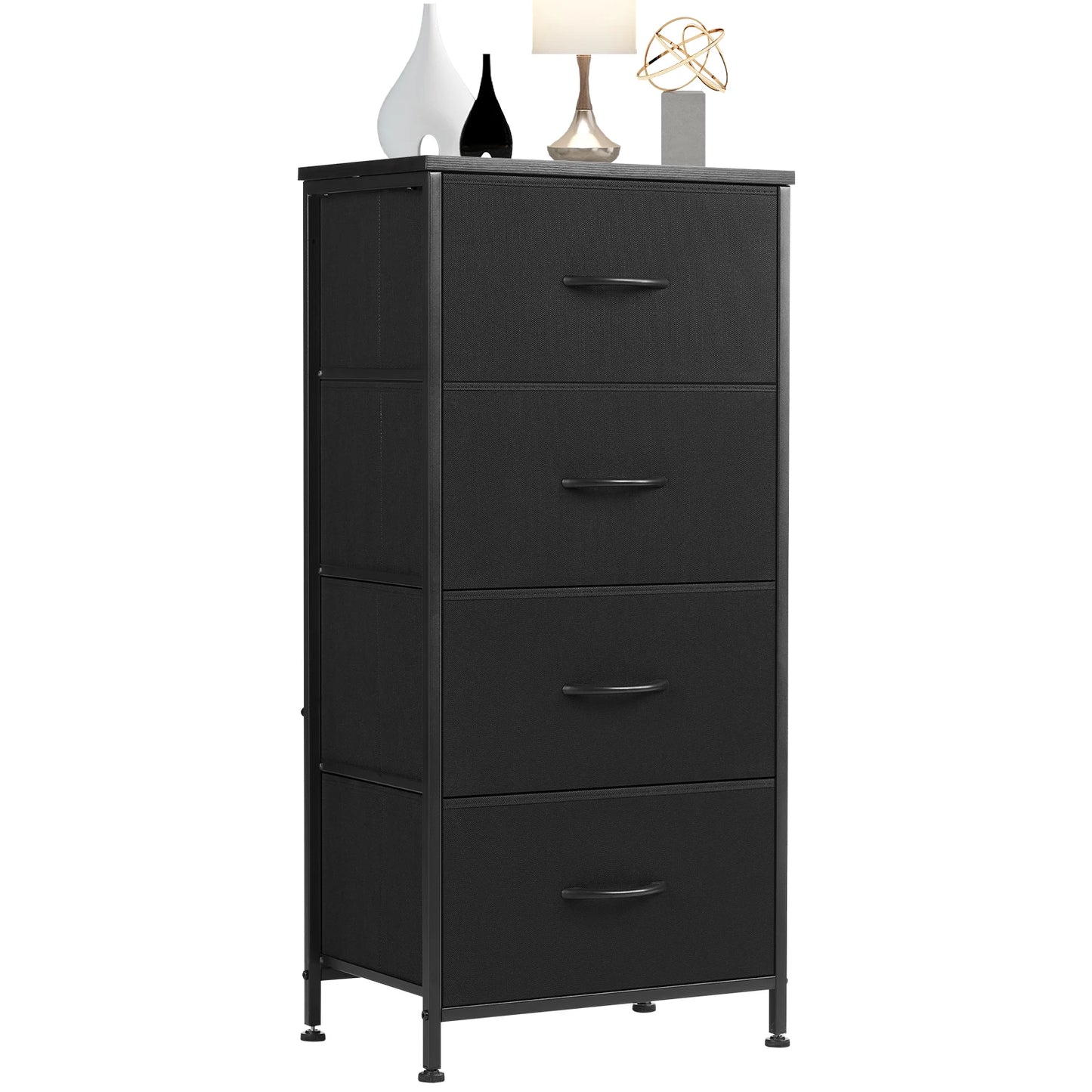Dresser For Bedroom With 4 Fabric Drawers Nightstand Wardrobe