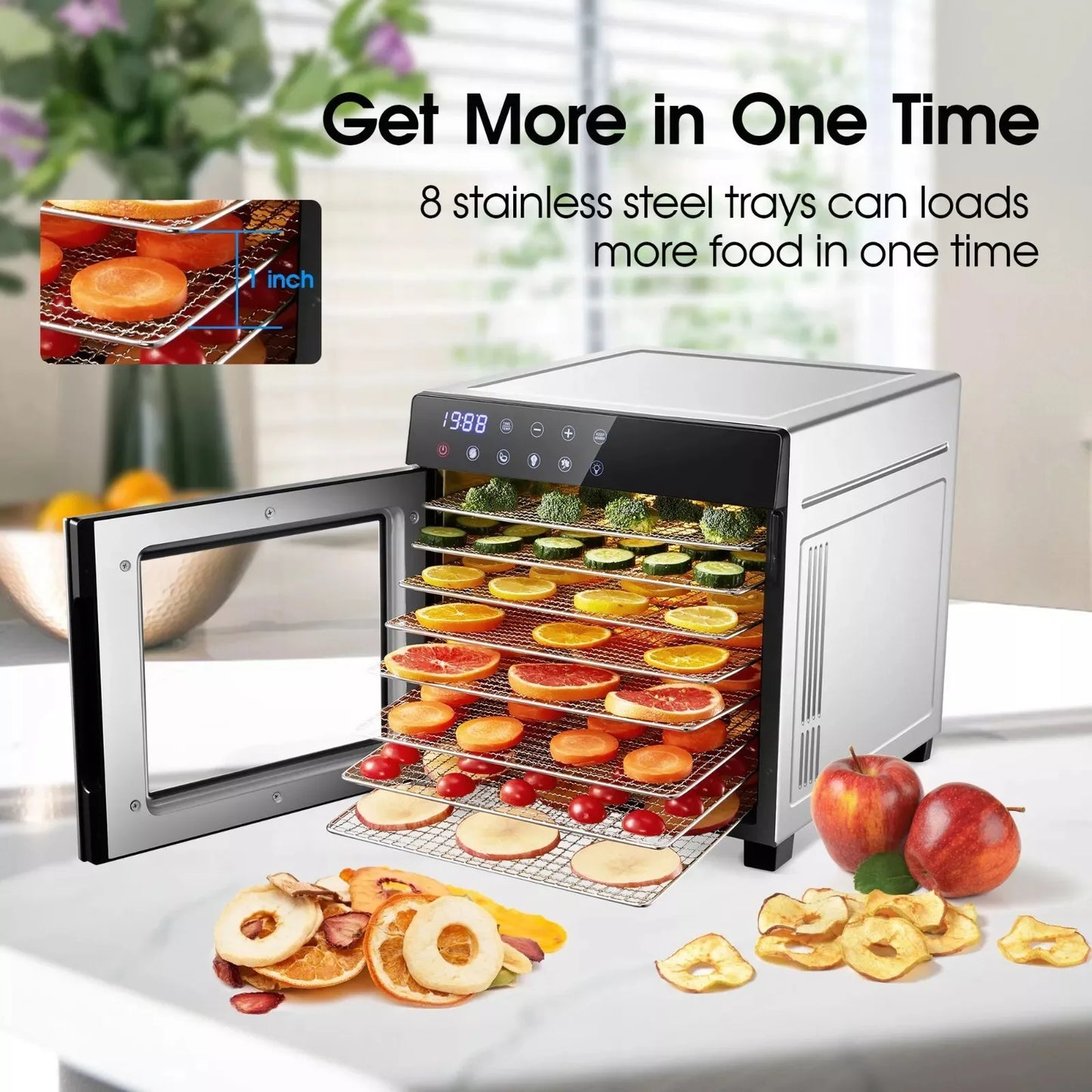 8-Tray Stainless Steel, Food Dehydrator