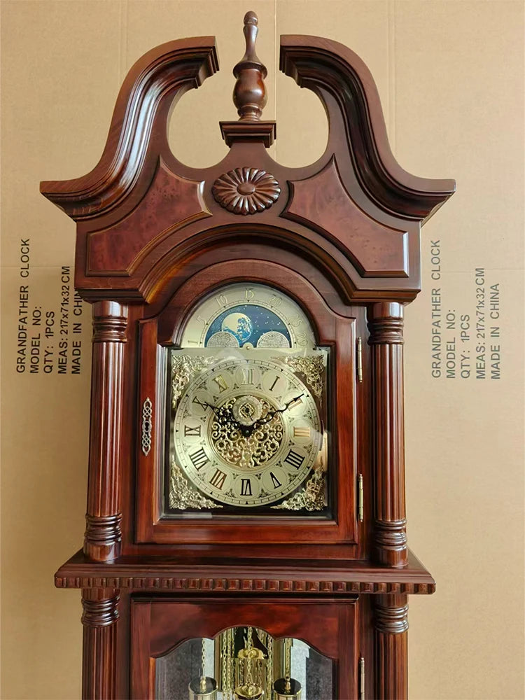 Eight-tone movement floor clock living room European mechanical floor clock Chinese retro pendulum clock
