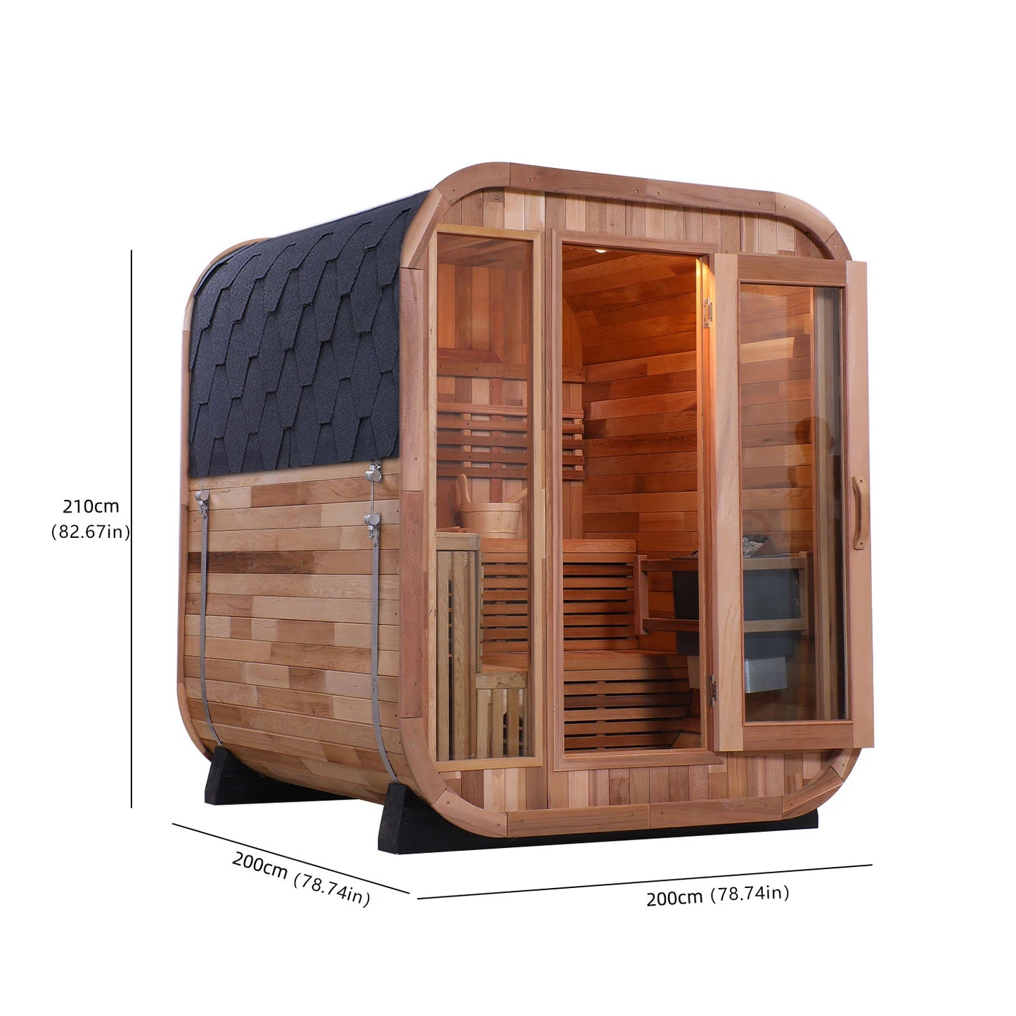 4-6 Persons Garden Sauna Room Outdoor Wooden Dome Sauna Spa Detox Relaxation