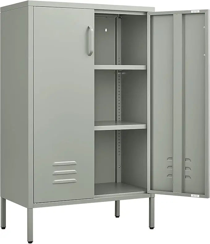 Metal Storage Cabinet,2 Door Locker Cabinet with Adjustable Shelves,