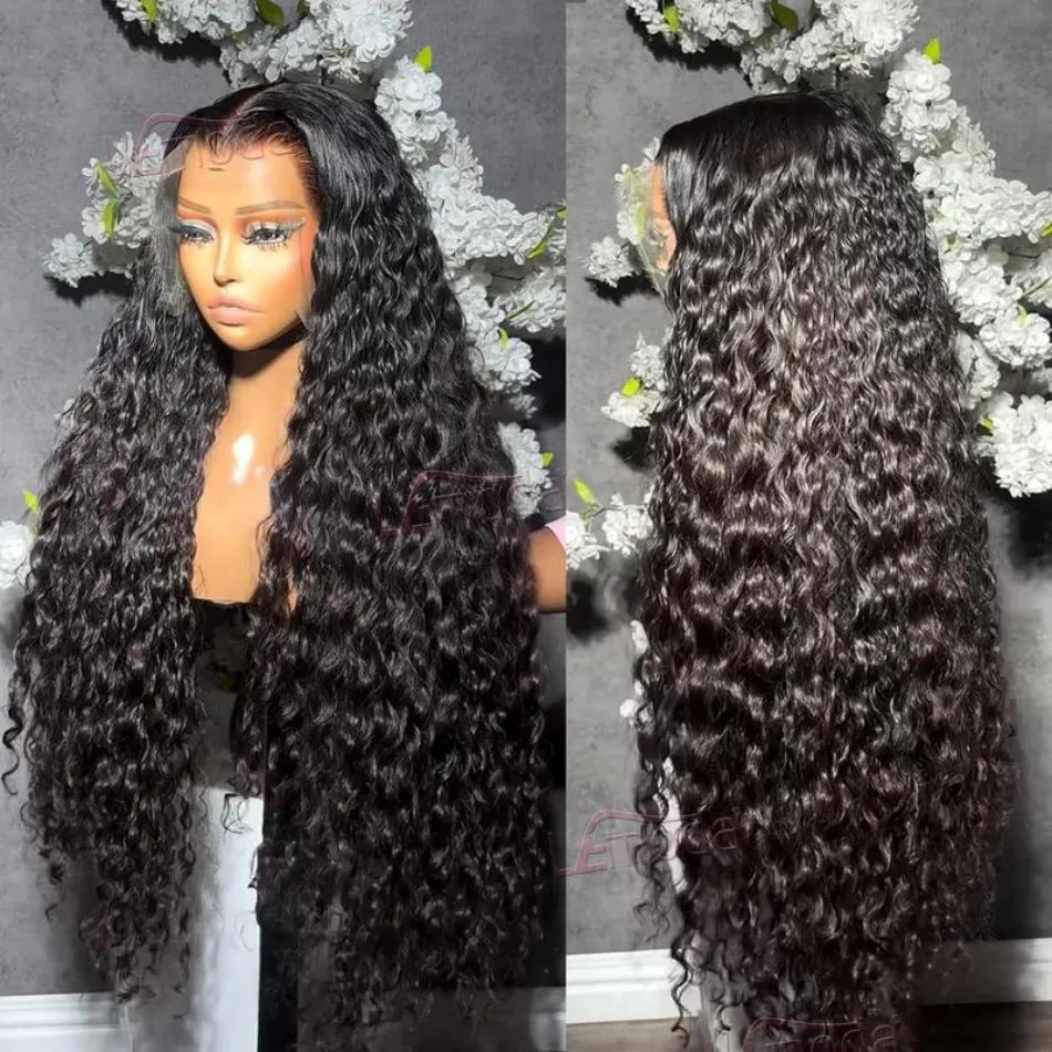 250 Density 13X6 Hd Lace Frontal Wig Deep Wave Human Hair Wigs 100%