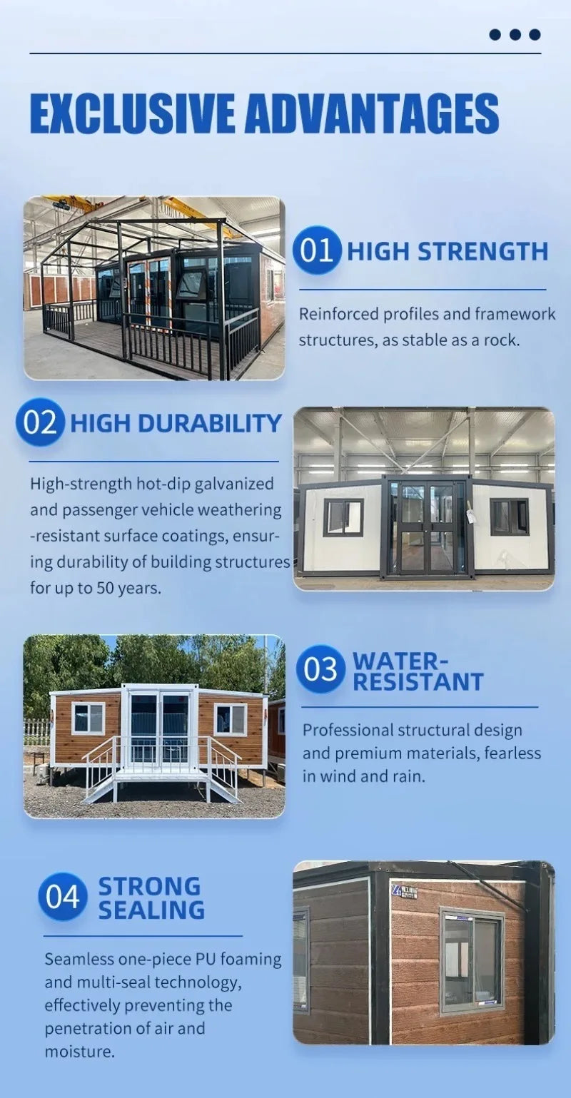 Container Shelter Foldable Prefabricated House for Camp Office Staff Accommodation and Guest Room Customized