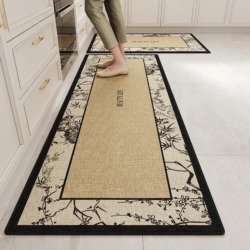 Kitchen Floor Mat TPR Non-slip Bottom Long Rug Dirt-resistant Anti-slip Foot Mats Home Corridor Bedroom Bedside Carpet Ковер 러그