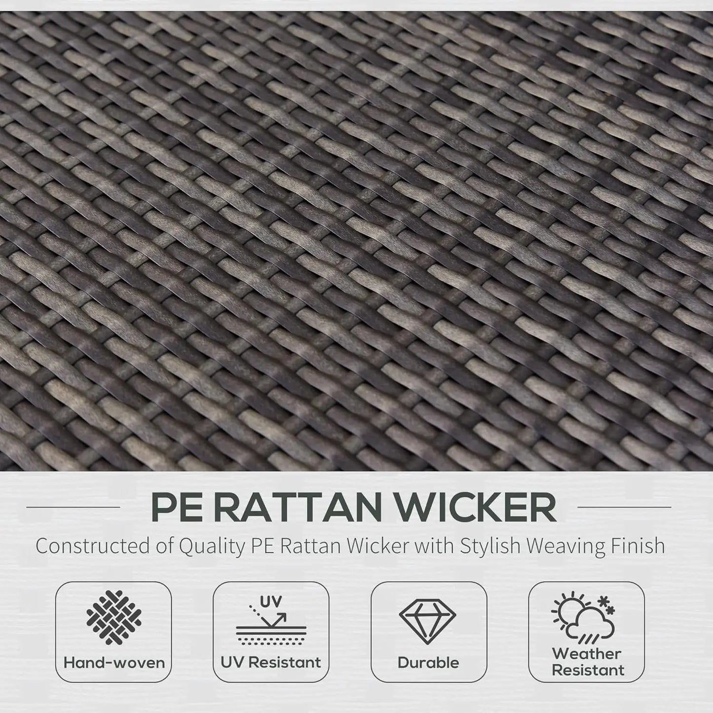 7pc PE Rattan Sectional Sofa All Weather Cushions Tempered Glass Tabletop