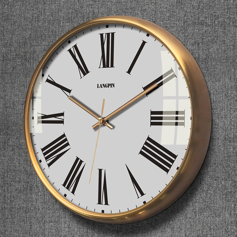 Modern Large Wall Clock Vintage Solid Wood Ro Retro Silent Living