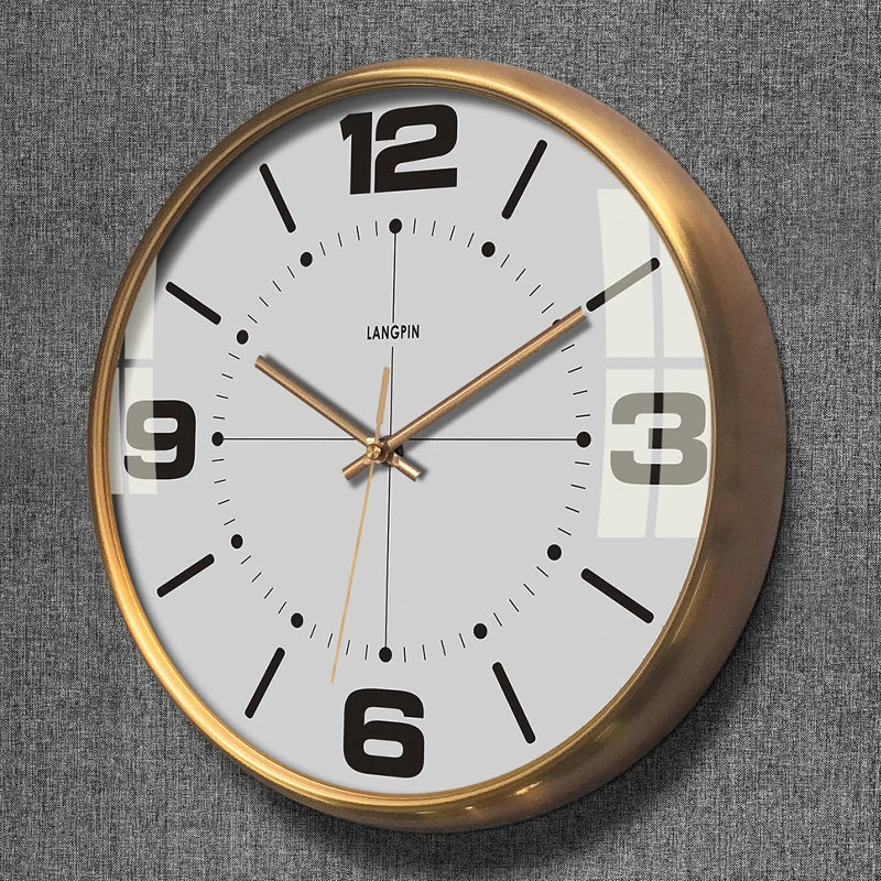 Modern Large Wall Clock Vintage Solid Wood Ro Retro Silent Living