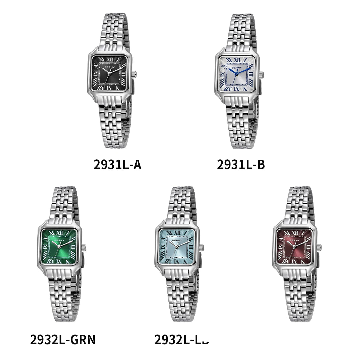 BERNY Square Ladies Watch Quartz Fashion and Exquisite Watch Woman Numeral Small Women's Waterproof New Jewelry Bracelet Women Watch