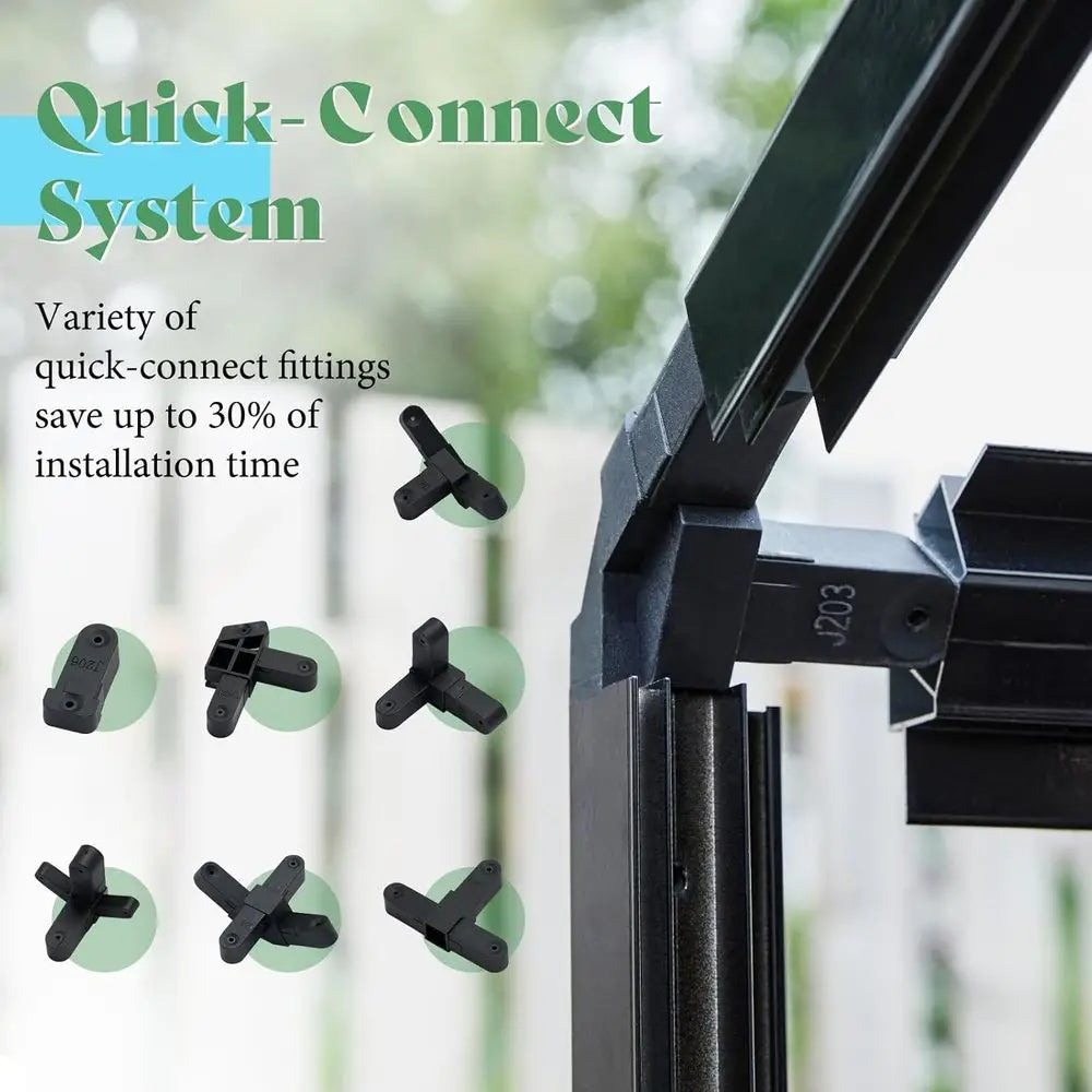 Walk-in Greenhouse with 7ft Height, 4 Vent Windows