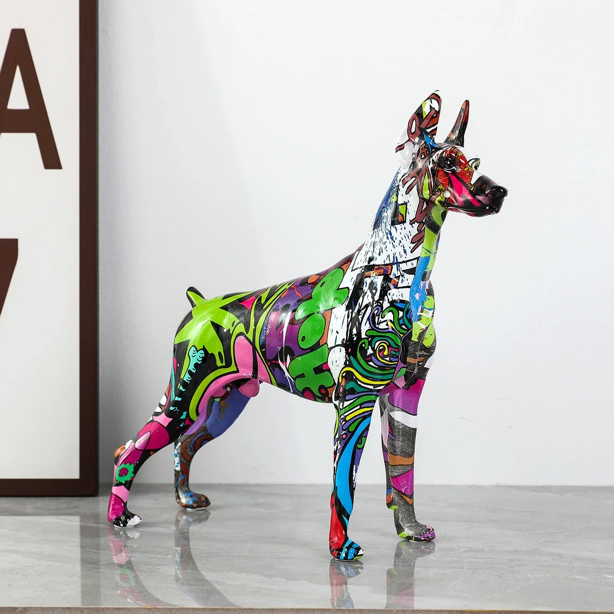 Color Doberman Dog Statue Decorations
