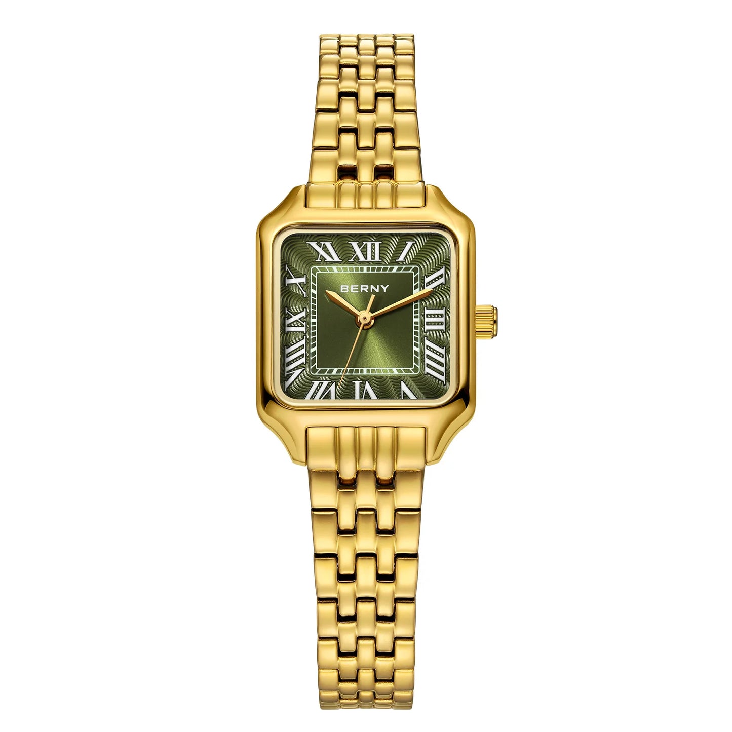 BERNY Square Women Watch Gold Quartz Fashion Exquisite Roman Luxury Small Women's Watch Jewelry Bracelet Women Watches