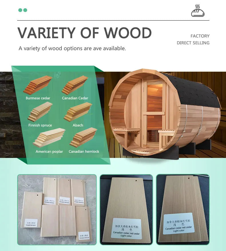 Wholesale barrel sauna wooden door 6 people homemade steam