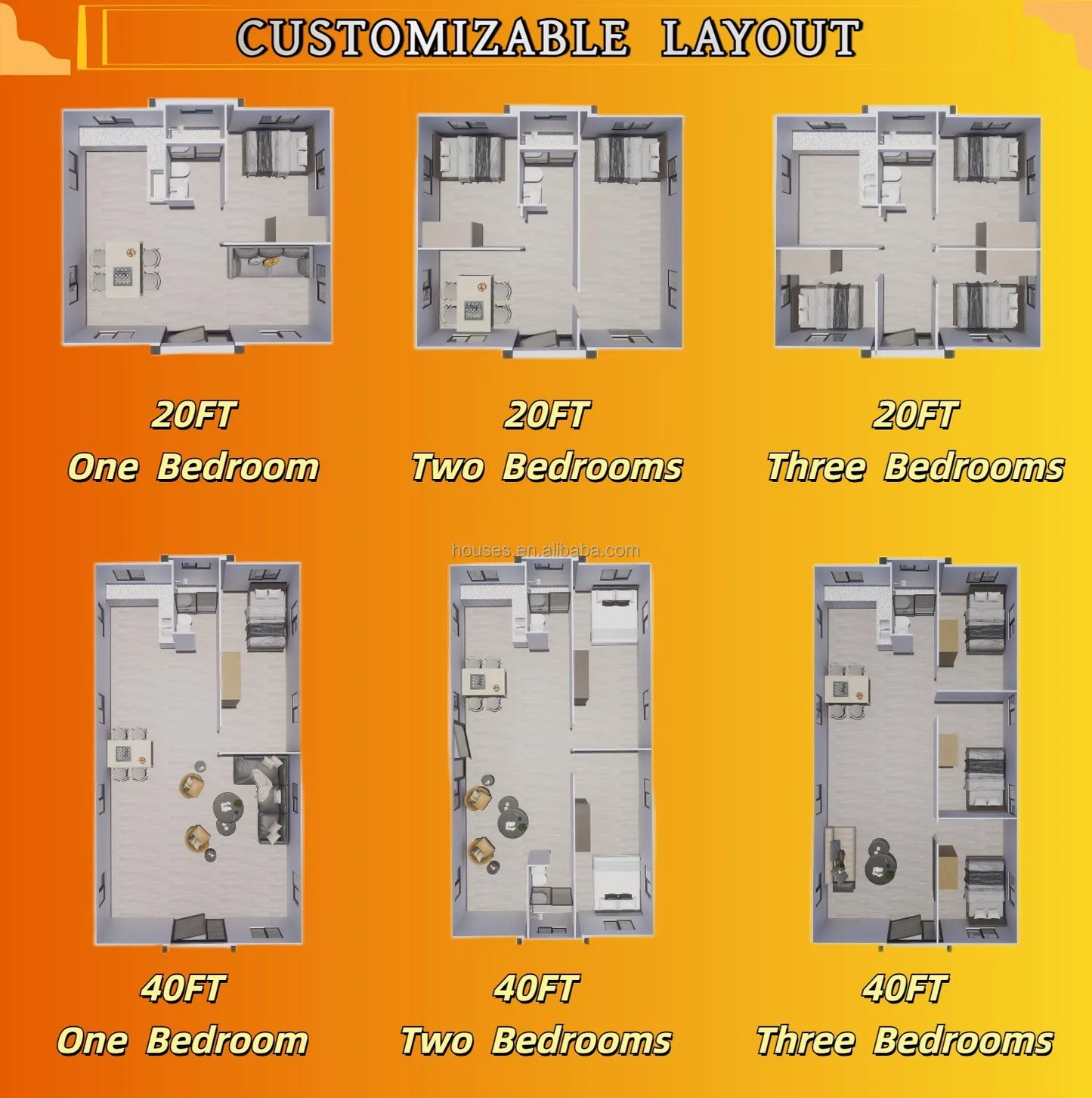 Customized 20ft 40ft Folding Prefab 2 Story Container House Luxury Expandable Container Houses Prefabricated Container Home