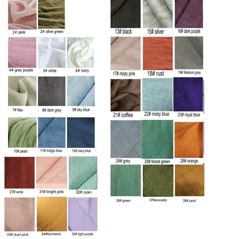 100% Pure Linen Solid Color Table Cover, Natural Fabric Tablecloth